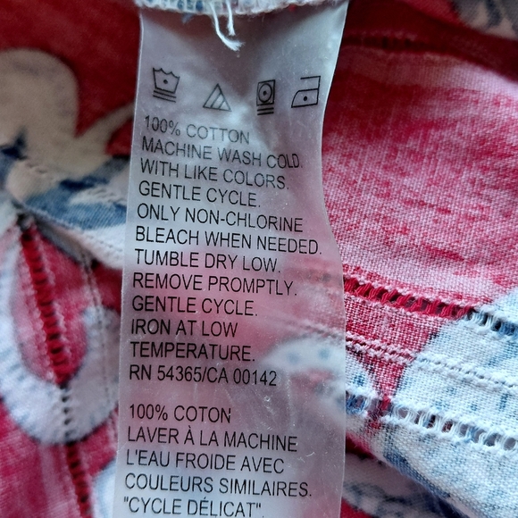 Alia Red and Blue Floral Women's Blouse - Picture 4 of 5